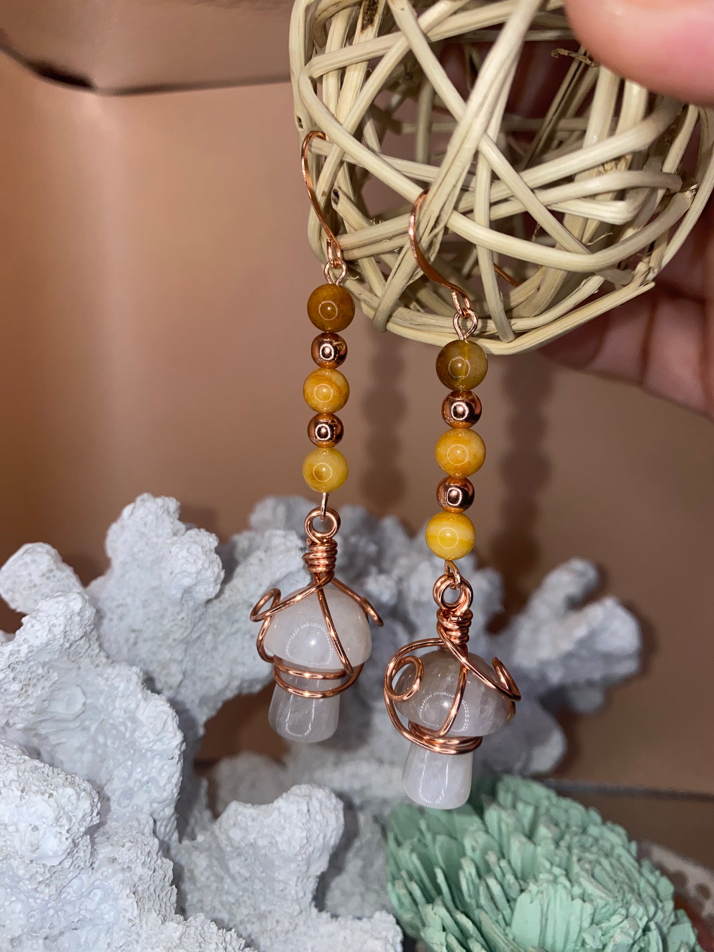 Beaded Mushrooms Earrings 3 Variations