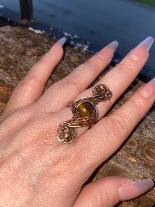 Tiger Eye Ribbon ring