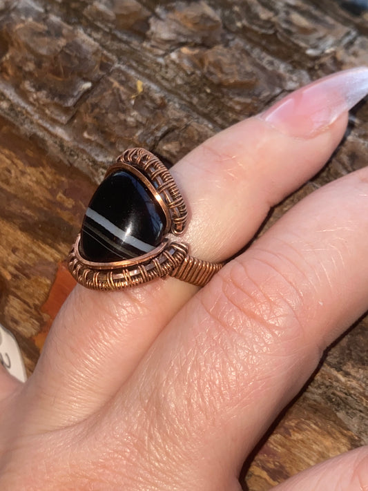 Black agate Ring