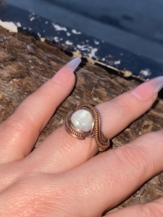 Mini Moonstone swirl Ring