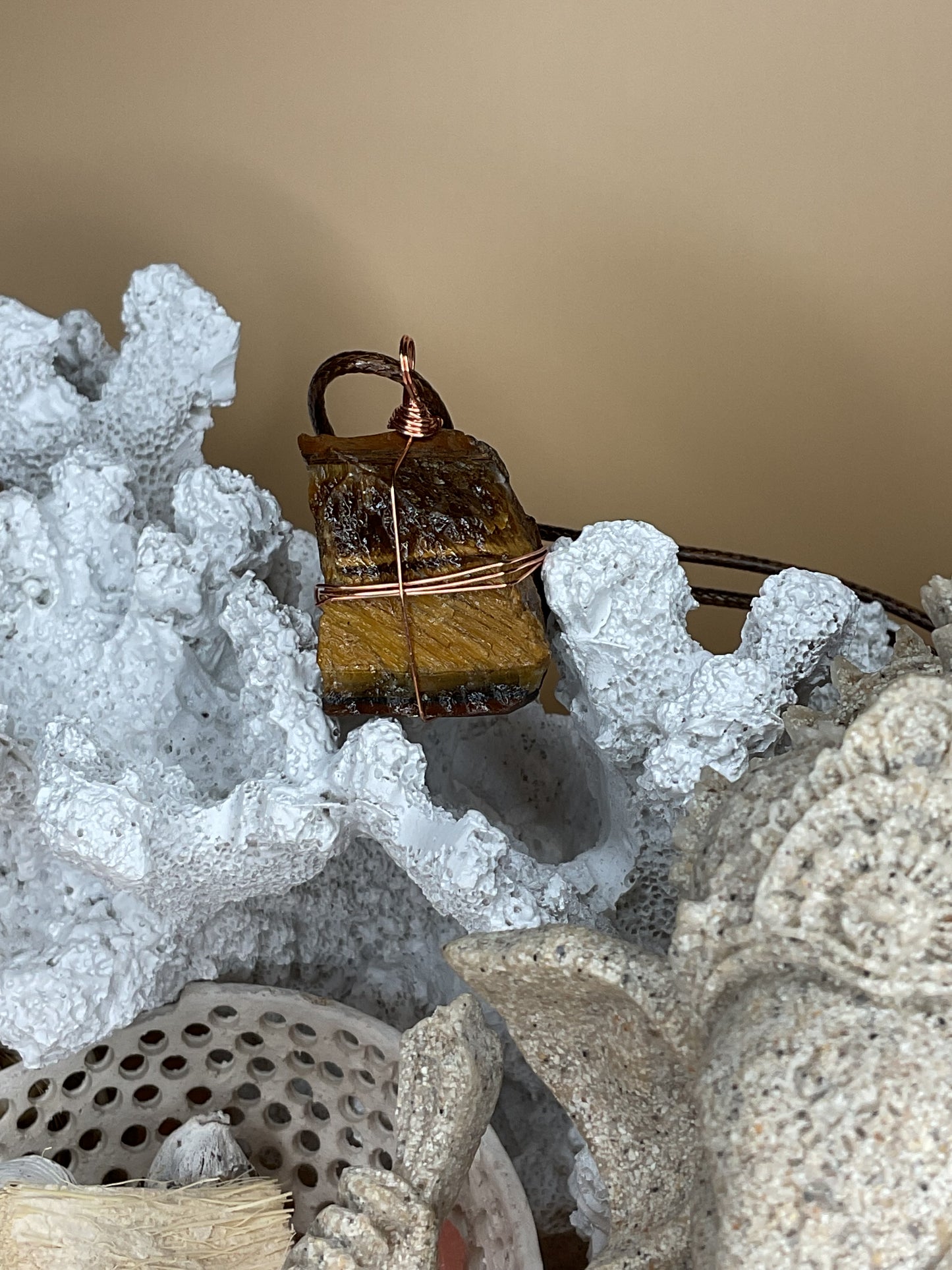 Tiger Eye Raw Crystal Pendant