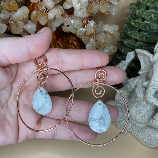 Howlite Teardrop Earrings