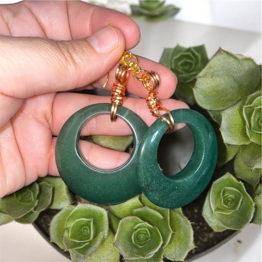 Lucia - Dark Jade Donut Earrings