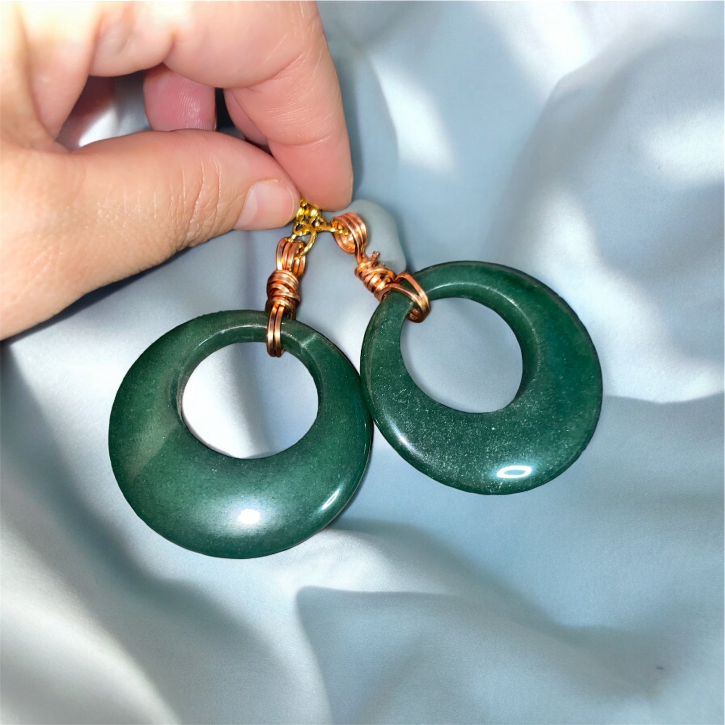Lucia - Dark Jade Donut Earrings