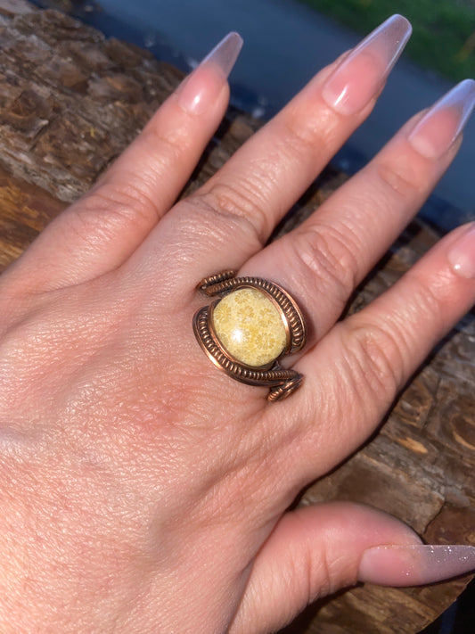 Yellow Fossil Ring