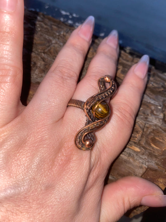 Tiger Eye Ribbon ring