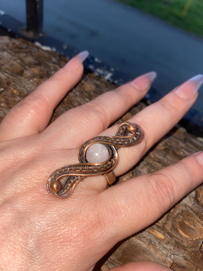 Rose Quarts Ribbon ring