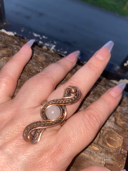 Rose Quarts Ribbon ring