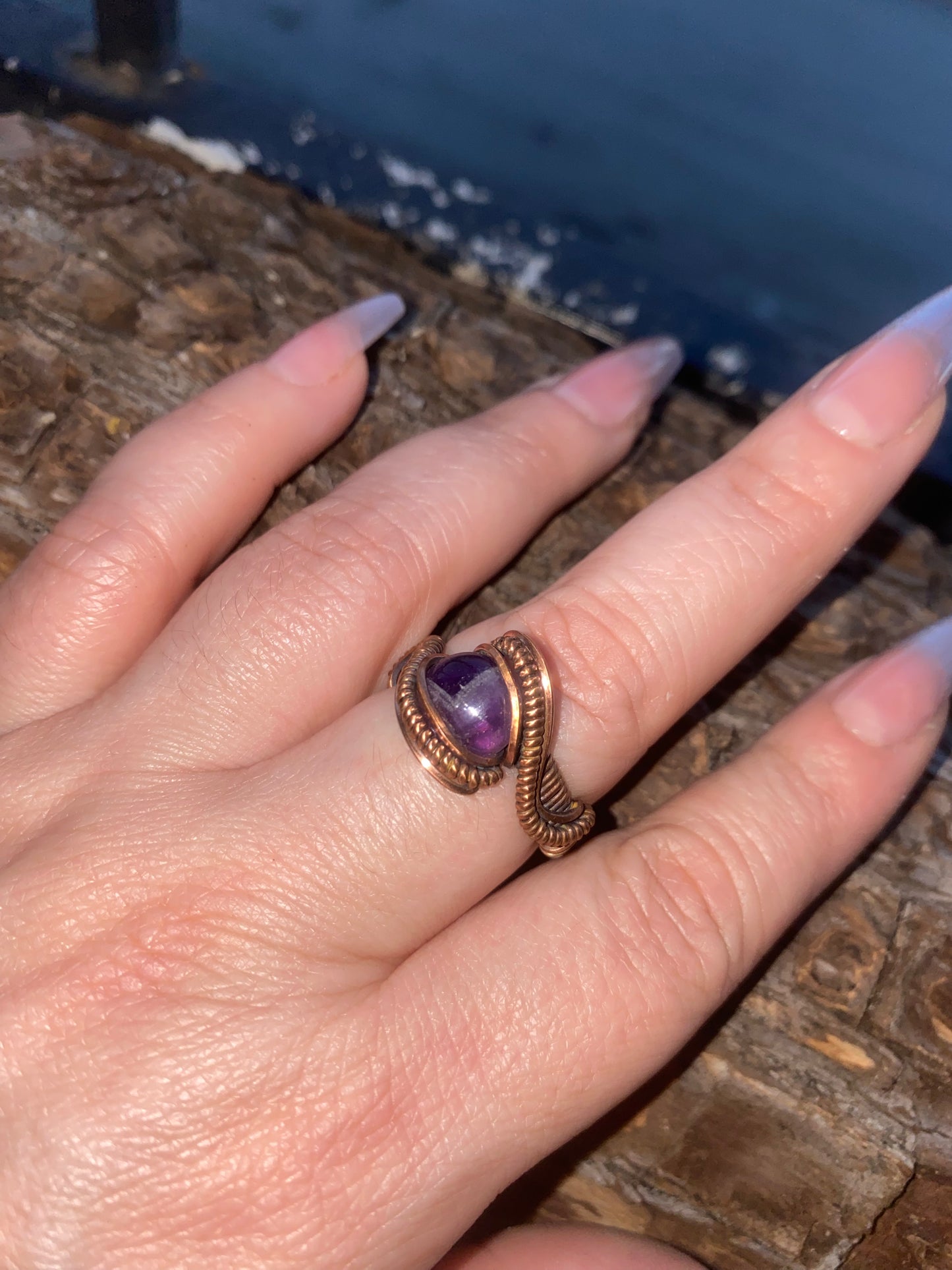 Chevron Amethyst Ring