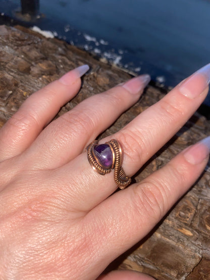 Chevron Amethyst Ring