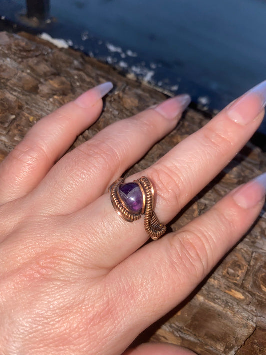 Chevron Amethyst Ring