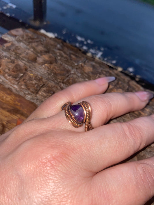 Chevron Amethyst Ring