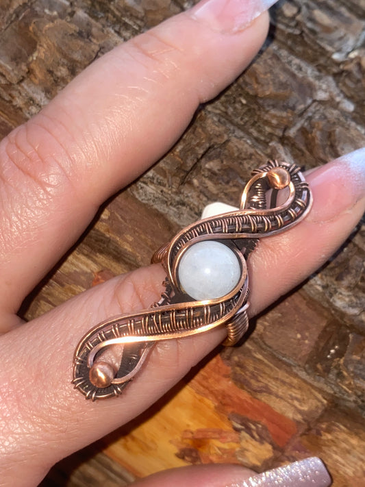 Milky Quartz Ribbon ring