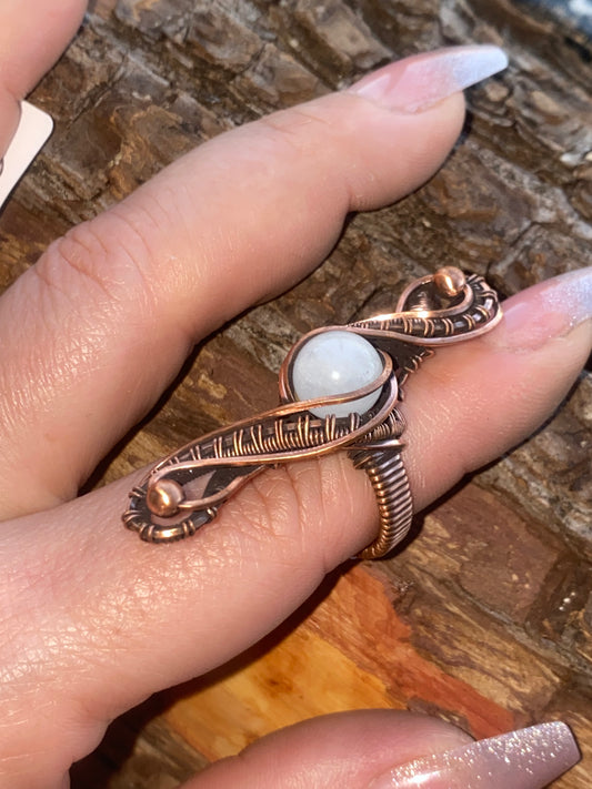 Milky Quartz Ribbon ring