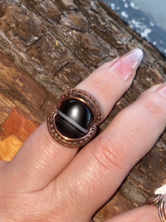 Black agate Ring