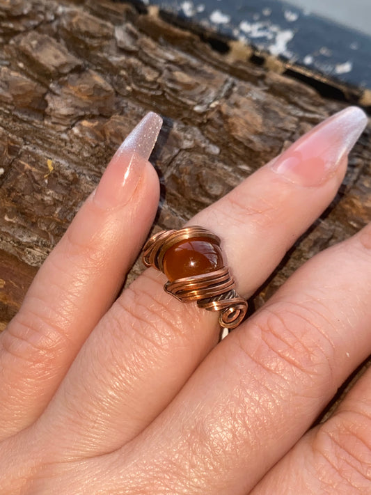Carnelian Swirl Ring
