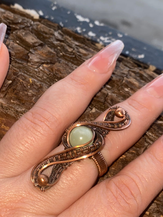 Peace Jade Ribbon Ring