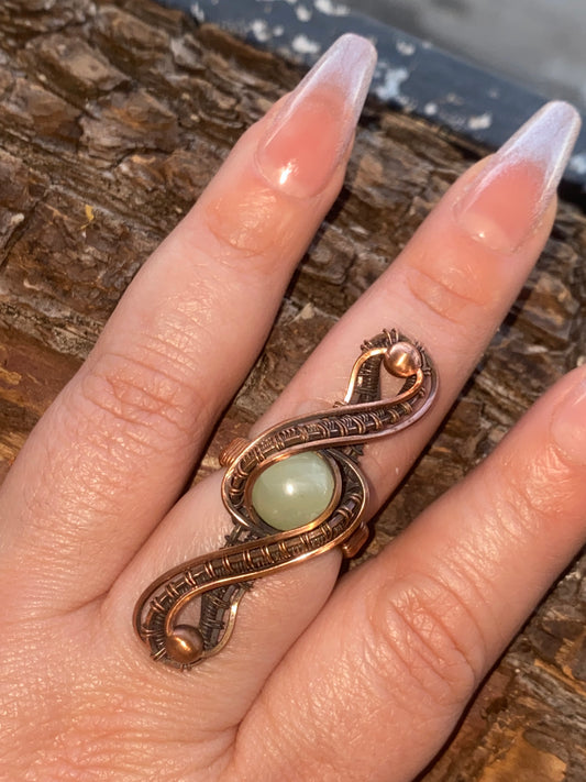 Peace Jade Ribbon Ring