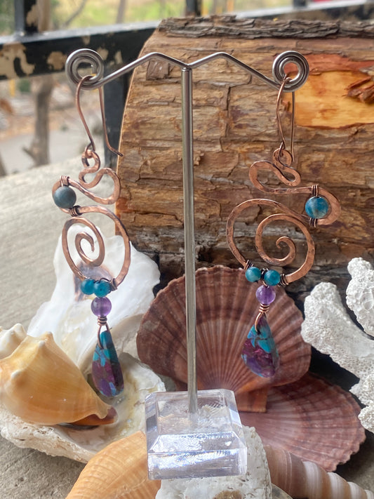 Adrena Blue Apatite and Turquoise earrings