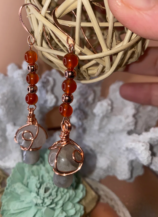 Carnelian Mushroom Earrings