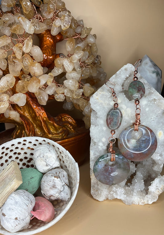 Ocean Jasper Donut Earrings
