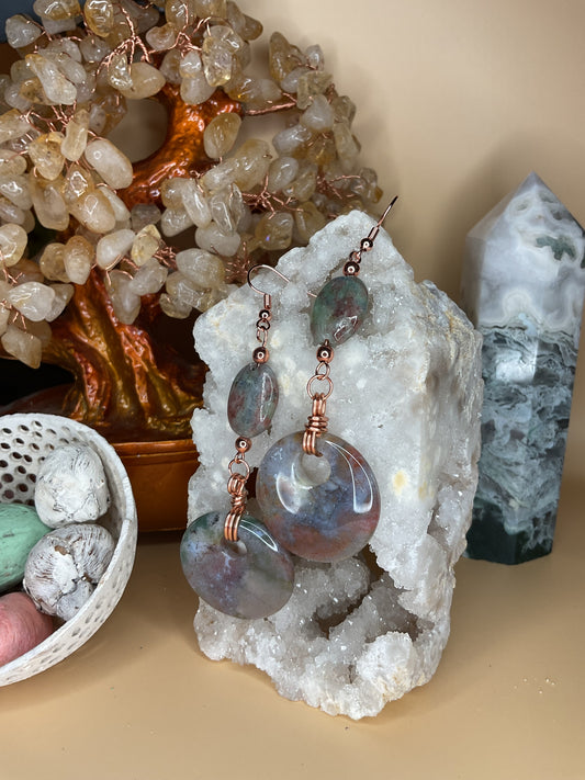 Ocean Jasper Donut Earrings