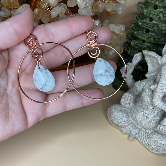 Howlite Teardrop Earrings