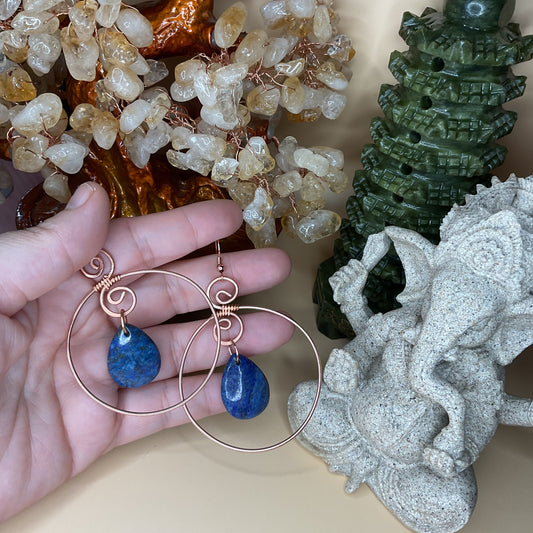 Lapis Tear drops Earrings
