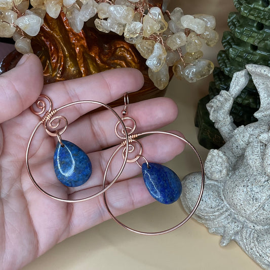 Lapis Tear drops Earrings