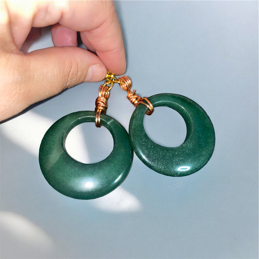 Lucia - Dark Jade Donut Earrings
