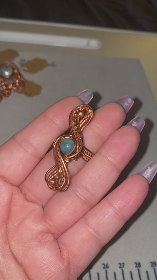 Blue Aventurine Ribbon Spinner Ring