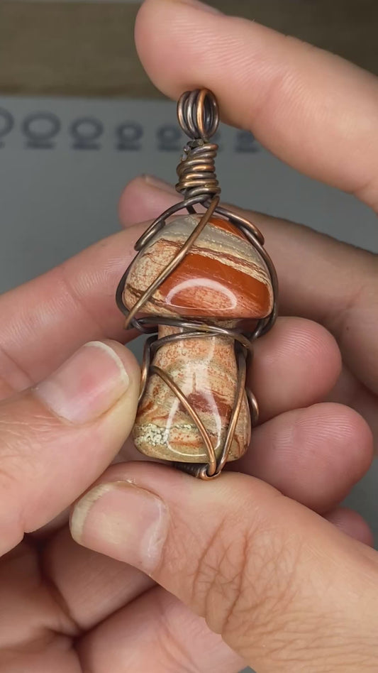 V- Red Jasper Mushroom